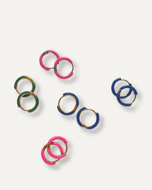 orecchini smalto multicolor