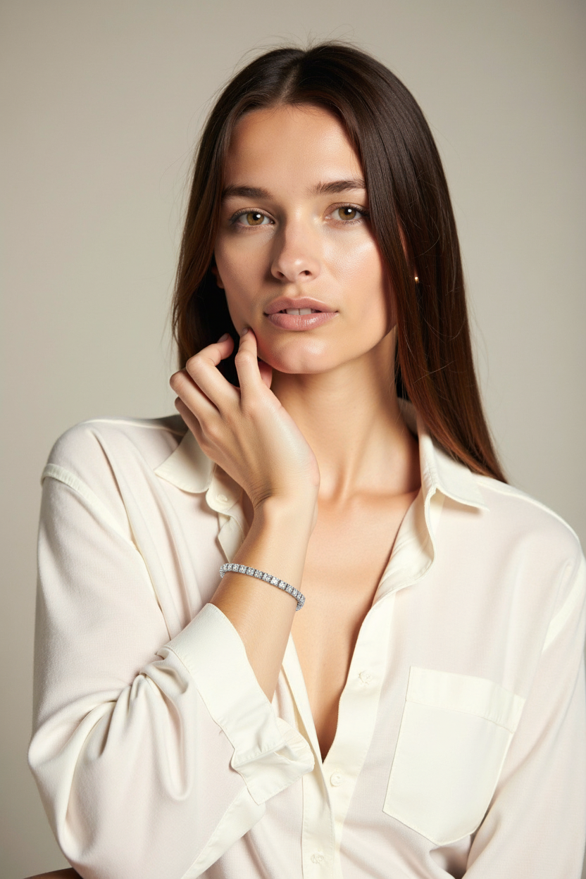 Bracciale tennis con pallina regolabile